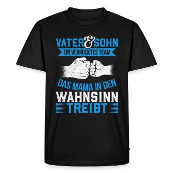 Father & Son Strong & Hilarious Together - Men's Premium Organic T-Shirt - black - Front - Nico (187cm)