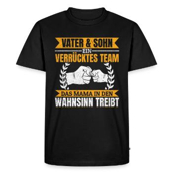 Father & Son Strong & Hilarious Together - Men's Premium Organic T-Shirt - black - Front - Nico (187cm)