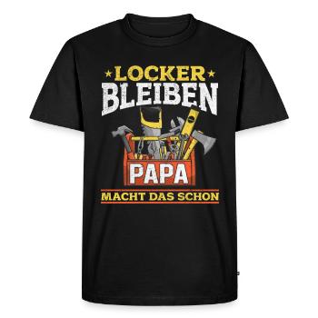 Stay relaxed, dad does it - Father's Day - Men's Premium Organic T-Shirt - black - Front - Nico (187cm)