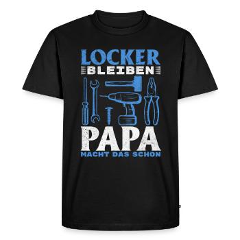 Restez détendu, papa le fait déjà - Fête des pères - T-shirt Premium bio Homme - noir - Devant - Nico (187cm)