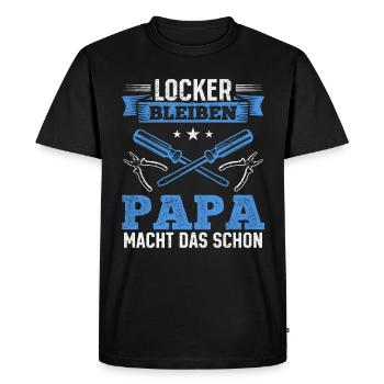 Stay relaxed, dad does it already - Father's Day - Men's Premium Organic T-Shirt - black - Front - Nico (187cm)