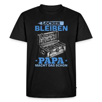 Restez détendu, papa le fait déjà - Fête des pères - T-shirt Premium bio Homme - noir - Devant - Nico (187cm)