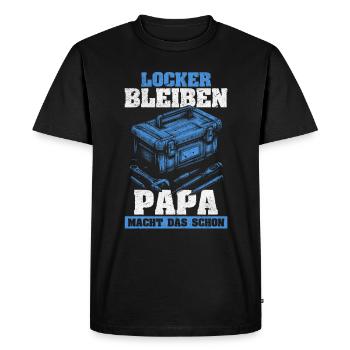 Stay relaxed, dad does it already - Father's Day - Men's Premium Organic T-Shirt - black - Front - Nico (187cm)