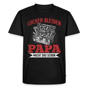 Stay relaxed, dad does it already - Father's Day - Men's Premium Organic T-Shirt - black - Front - Nico (187cm)