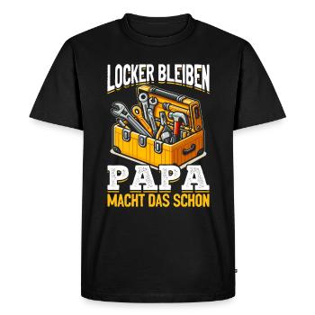 Restez détendu, papa le fait déjà - Fête des pères - T-shirt Premium bio Homme - noir - Devant - Nico (187cm)