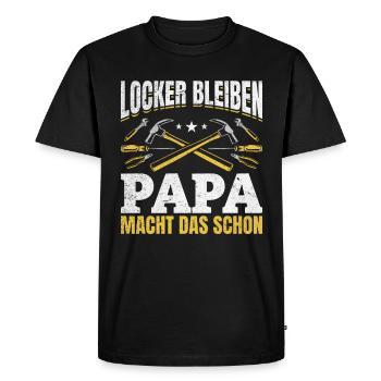 Stay relaxed, dad does it - Father's Day - Men's Premium Organic T-Shirt - black - Front - Nico (187cm)