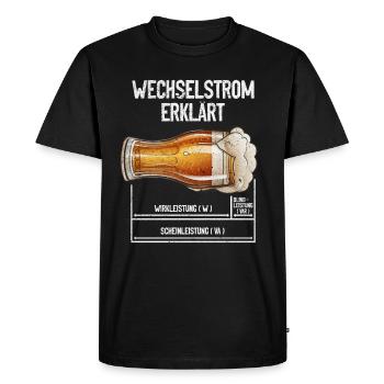 AC explique la technologie des électriciens de bière - T-shirt Premium bio Homme - noir - Devant - Nico (187cm)