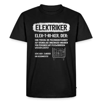 Électricien fier, professionnel et irrésistible - T-shirt Premium bio Homme - noir - Devant - Nico (187cm)