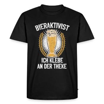 Activiste de la bière Je suis collé au bar – plaisir de la fête - T-shirt Premium bio Homme - noir - Devant - Nico (187cm)