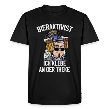 Activiste de la bière Je suis collé au bar – plaisir de la fête - T-shirt Premium bio Homme - noir - Devant - Nico (187cm)