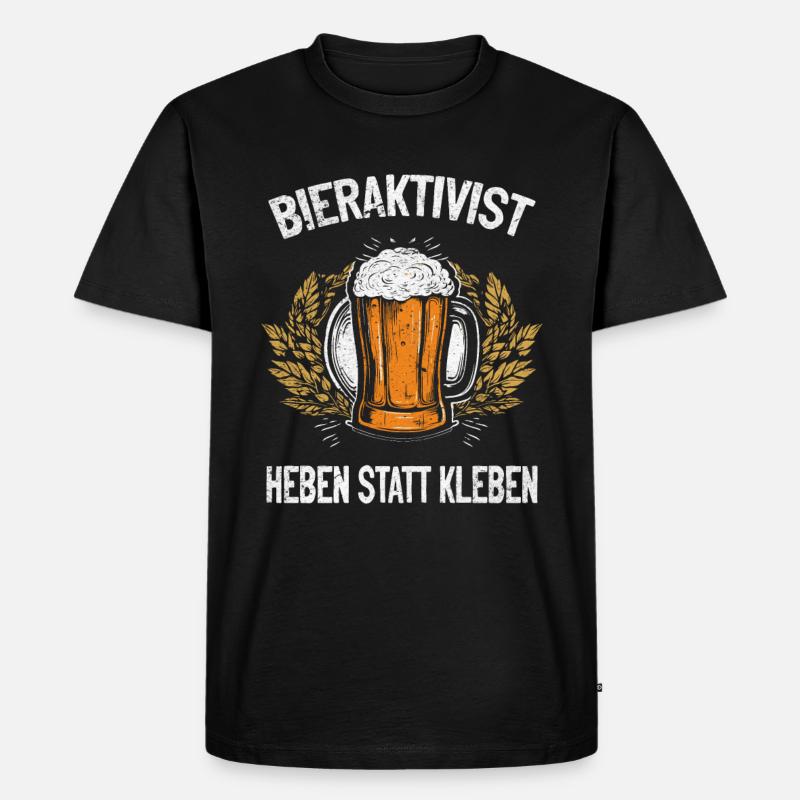 Bieraktivist Heben statt Kleben – Partyspaß - Männer Premium Bio T-Shirt - Schwarz