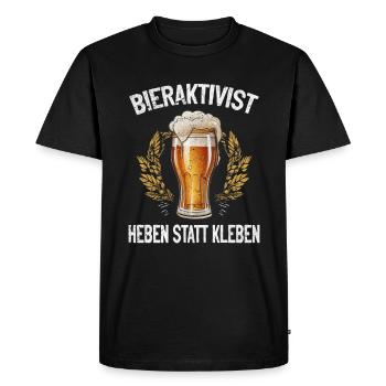 Activiste de la bière Soulever au lieu de coller – plaisir de la fête - T-shirt Premium bio Homme - noir - Devant - Nico (187cm)
