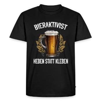 Activiste de la bière Soulever au lieu de coller – plaisir de la fête - T-shirt Premium bio Homme - noir - Devant - Nico (187cm)