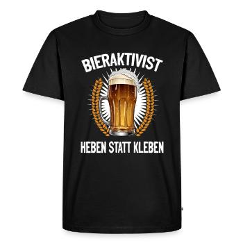 Activiste de la bière Soulever au lieu de coller – plaisir de la fête - T-shirt Premium bio Homme - noir - Devant - Nico (187cm)