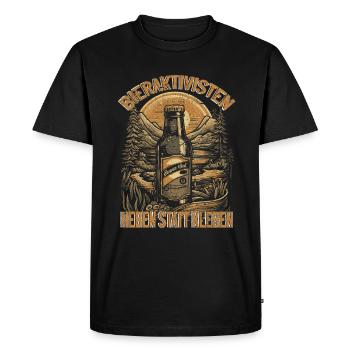 Les activistes de la bière soulèvent au lieu de coller - Beer Lovers - T-shirt Premium bio Homme - noir - Devant - Nico (187cm)