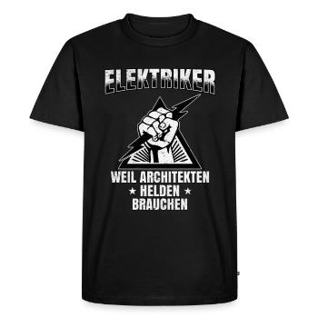 Electrician Heroes of Architects Pride and Humor - Men's Premium Organic T-Shirt - black - Front - Nico (187cm)