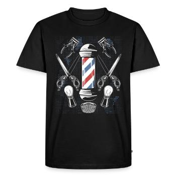 Friseur Shirt Eleganz mit jedem Schnitt - Männer Premium Bio T-Shirt - Schwarz - Vorne - Nico (187cm)