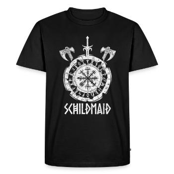 Shield Maiden : force et fierté des femmes vikings - T-shirt Premium bio Homme - noir - Devant - Nico (187cm)