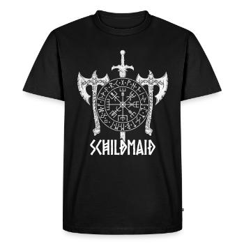 Shield Maiden : force et fierté des femmes vikings - T-shirt Premium bio Homme - noir - Devant - Nico (187cm)