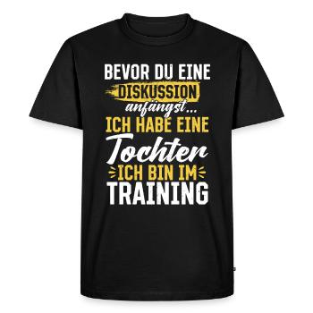 Discussion professional humor and strong nerves for parents - Men's Premium Organic T-Shirt - black - Front - Nico (187cm)