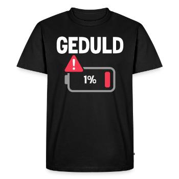 PATIENCE 1% Humorous patience limit in everyday life - Men's Premium Organic T-Shirt - black - Front - Nico (187cm)