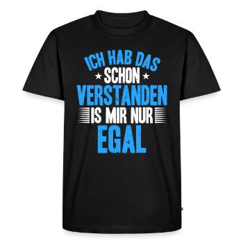 Understood, but it doesn't matter Nonchalance meets humor - Men's Premium Organic T-Shirt - black - Front - Nico (187cm)