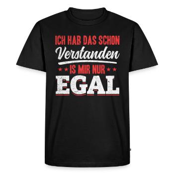 Understood, but it doesn't matter Nonchalance meets humor - Men's Premium Organic T-Shirt - black - Front - Nico (187cm)