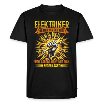 Électricien : Plus coriace que les autres Force et fierté - T-shirt Premium bio Homme - noir - Devant - Nico (187cm)