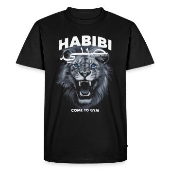 Habibi Lion - Motivation pour la salle de sport - T-shirt Premium bio Homme - noir - Devant - Nico (187cm)