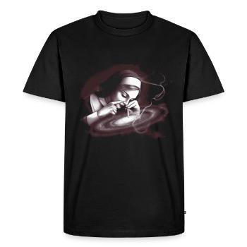 L’art d’une religieuse rencontre la controverse - T-shirt Premium bio Homme - noir - Devant - Nico (187cm)