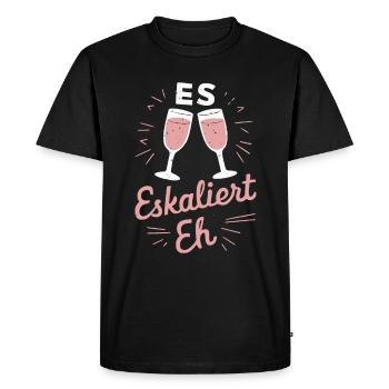 De toute façon, la situation s’intensifie ! – Coupe à Happy - T-shirt Premium bio Homme - noir - Devant - Nico (187cm)
