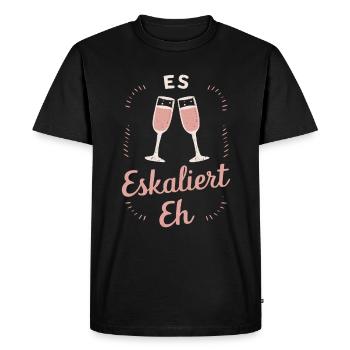 De toute façon, la situation s’intensifie ! – Coupe à Happy - T-shirt Premium bio Homme - noir - Devant - Nico (187cm)