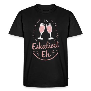 De toute façon, la situation s’intensifie ! – Coupe à Happy - T-shirt Premium bio Homme - noir - Devant - Nico (187cm)