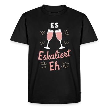 De toute façon, la situation s’intensifie ! – Coupe à Happy - T-shirt Premium bio Homme - noir - Devant - Nico (187cm)