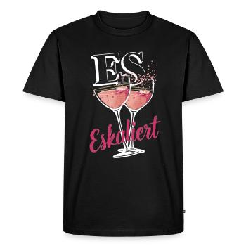 De toute façon, la situation s’intensifie ! – Coupe à Happy - T-shirt Premium bio Homme - noir - Devant - Nico (187cm)