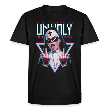 Provocateur et expressif – mode rebelle - T-shirt Premium bio Homme - noir - Devant - Nico (187cm)