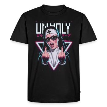 Provocateur et expressif – mode rebelle - T-shirt Premium bio Homme - noir - Devant - Nico (187cm)
