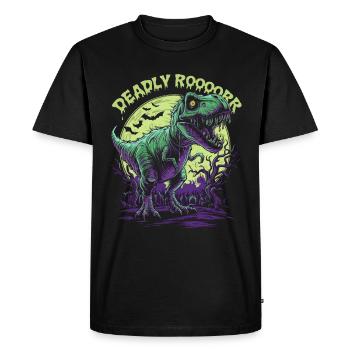 Zombie T-REX – Rugissement mortel pour les amateurs de dinosaures - T-shirt Premium bio Homme - noir - Devant - Nico (187cm)