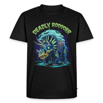 Zombie Triceratops – Rugissement mortel pour les amateurs de dinosaures - T-shirt Premium bio Homme - noir - Devant - Nico (187cm)