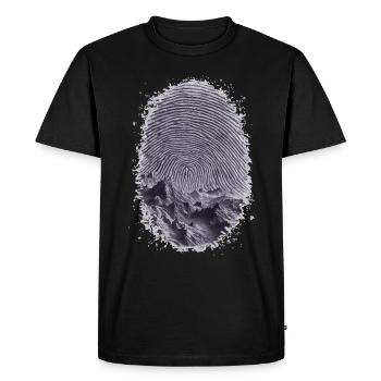 Fingerprint of Mountains Artwork - Men's Premium Organic T-Shirt - black - Front - Nico (187cm)