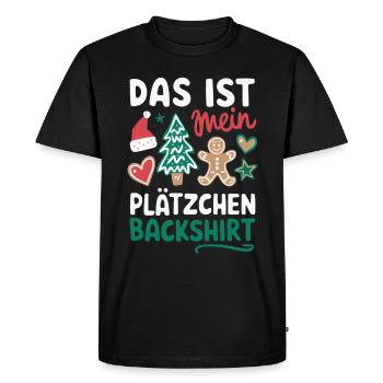 Cookie Baking Shirt Funny Christmas Design - Men's Premium Organic T-Shirt - black - Front - Nico (187cm)