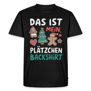 Cookie Baking Shirt Funny Christmas Design - Men's Premium Organic T-Shirt - black - Front - Nico (187cm)