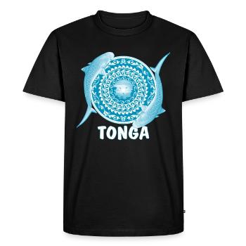Requin tigre des Tonga - T-shirt Premium bio Homme - noir - Devant - Nico (187cm)