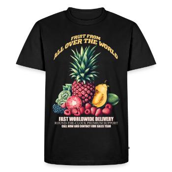 Fruit from all over the world - Men's Premium Organic T-Shirt - black - Front - Nico (187cm)