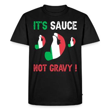 Italian Expression Humor Sauce - Men's Premium Organic T-Shirt - black - Front - Nico (187cm)