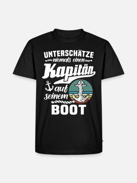 Kapitän Boot Anker Bootsführerschein - Männer Premium Bio T-Shirt - Schwarz