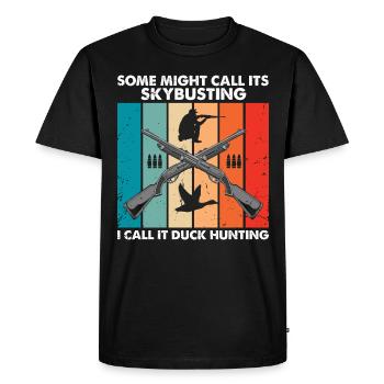 Chasse au canard Chasse au canard Chasseur de canard Chasseur de canard Chasseur de canard - T-shirt Premium bio Homme - noir - Devant - Nico (187cm)