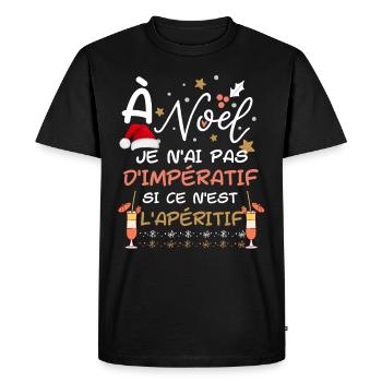 Noël Apéritif Apéro - T-shirt Premium bio Homme - noir - Devant - Nico (187cm)