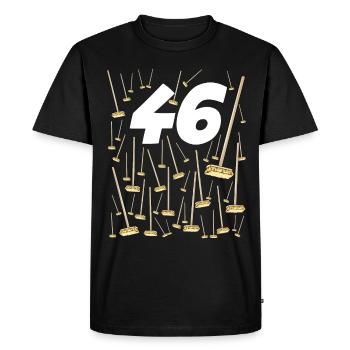 46 Birthday Brooms 46 years Man or Woman - Men's Premium Organic T-Shirt - black - Front - Nico (187cm)