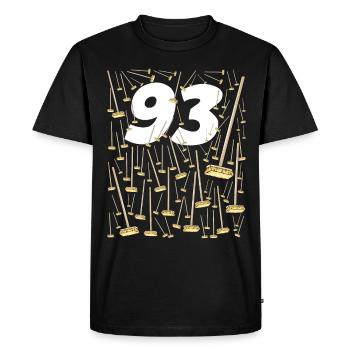 93 birthday brooms Grandpa or Grandma - Men's Premium Organic T-Shirt - black - Front - Nico (187cm)